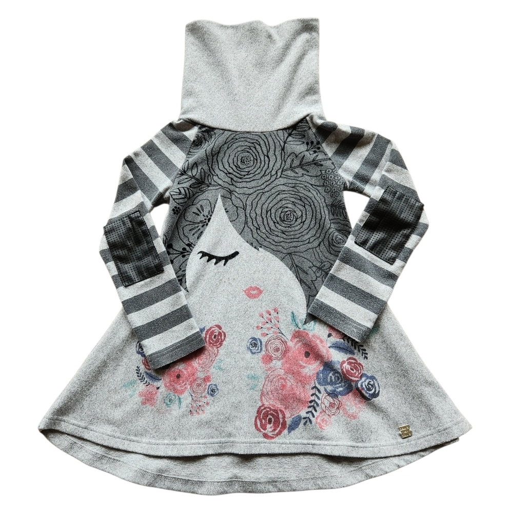 Deux par Deux Gray and Pink Dress